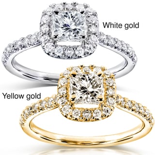 14k Gold 3/4ct TDW Diamond Halo Engagement Ring