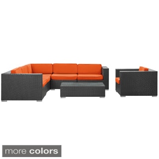 Corona Outdoor Patio Espresso 7-Piece Sectional Sofa Set
