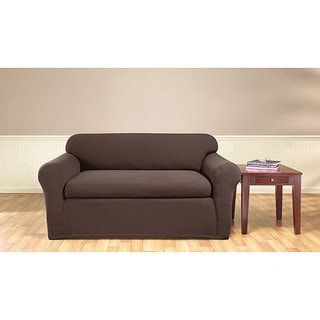 Sure Fit Stretch Honeycomb 2-Piece Loveseat Slipcover-Image