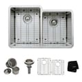 Kraus 32 inch Undermount 50/50 Double Bowl 16 gauge Stainless Steel Kitchen Sink