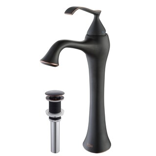 Kraus Ventus Single Lever Vessel Faucet with Pop Up Drain Oil Rubbed Bronze