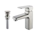 Kraus Virtus Single Lever Basin Faucet and Pop Up Drain with Overflow Brushed Nickel