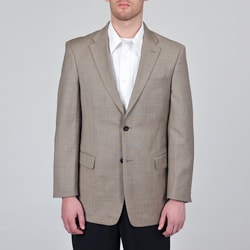 Tommy Hilfiger Men's Trim Fit Tan Sharkskin Suit Jacket-Image