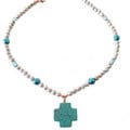 Every Morning Design Turquoise Color Magnesite Cross Pendant