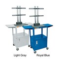 Luxor Drop Leaf Flat Panel Adjustable AV Cart with Cabinet