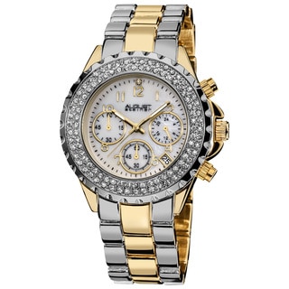 August Steiner Women's Crystal MOP Chronograph Bracelet Watch