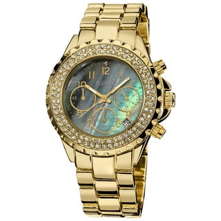 August Steiner Women's Crystal MOP Chronograph Bracelet Watch