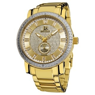 Joshua & Son's Men's Stainless Steel Diamond Bracelet Watch