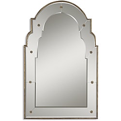 (_ _ ) Gella Antique Gold Small Wood Framed Mirror