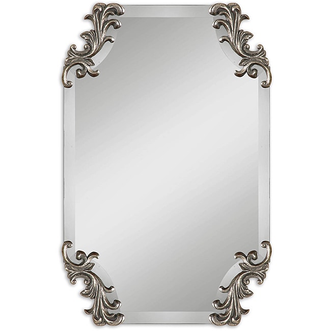 Andretta Burnished Antique Silver Frameless Mirror Home Living Wall Mirrors  eBay