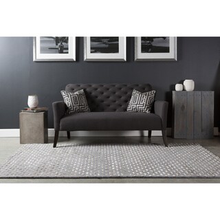 Low Price Hand-tufted Solid Grey Cavern Wool Rug (8' x 11')