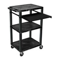 H.Wilson 42 Inch High Black Open Shelf Presentation Stand