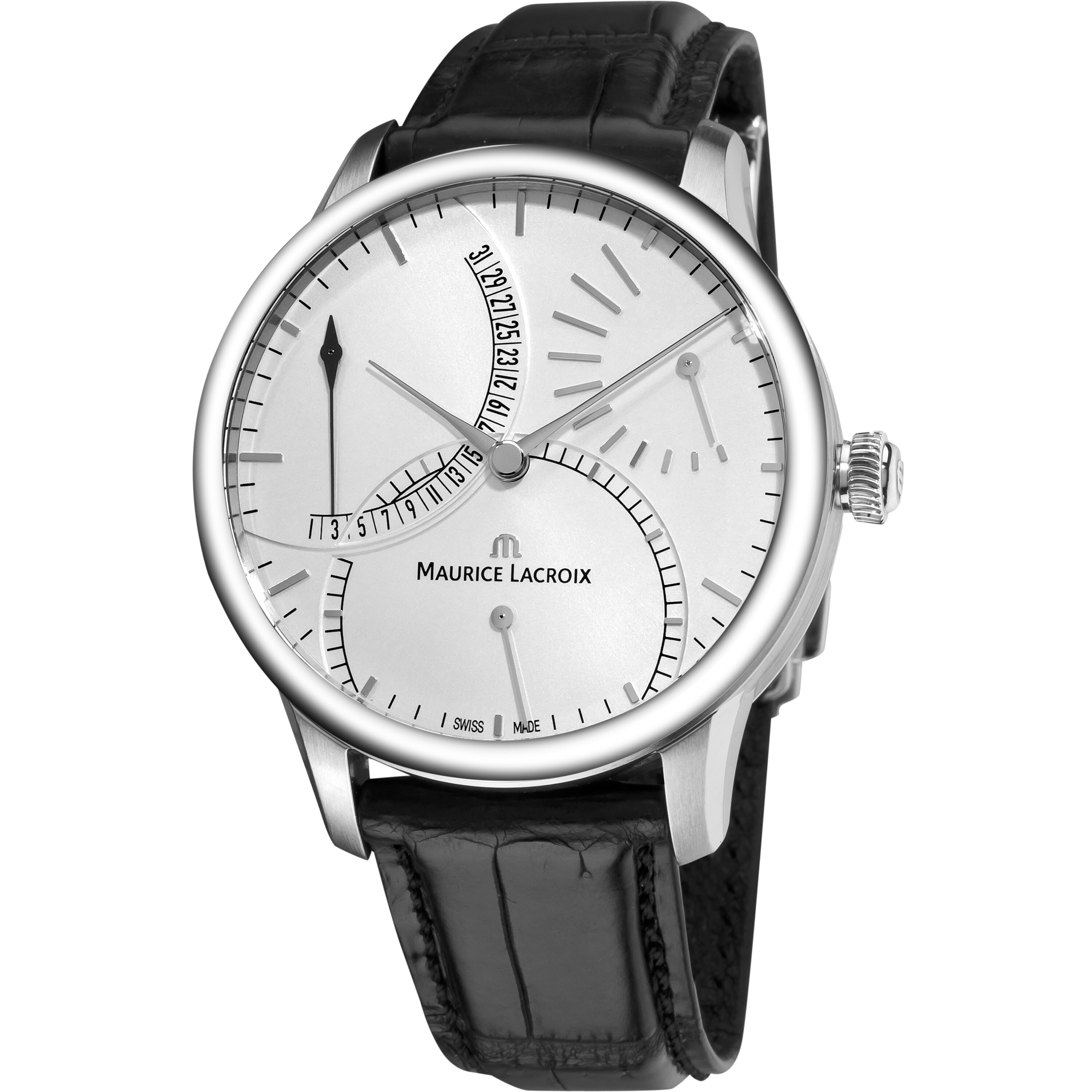 Maurice Lacroix Men's MP6508-SS001-130 'Master Piece' Silver Retrograde Dial Watch