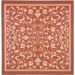 Great Prices Safavieh Red/ Natural Indoor Outdoor Rug (6'7 Square)