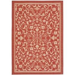 Special Prices Safavieh Red/ Natural Indoor Outdoor Rug (5'3 x 7'7)