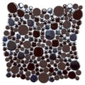 SomerTile 11.25x12-inch Posh Bubble Brown Porcelain Mosaic Tiles (Set of 10)