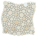 SomerTile 11.25x12-inch Posh Bubble Almond Porcelain Mosaic Tiles (Set of 10)