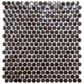 SomerTile 11.25x12-inch Posh Penny Round Brown Porcelain Mosaic Tiles Set of 10)