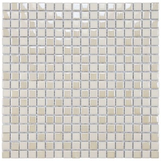 Now Sale SomerTile 11.75x11.75-inch Posh Pixie Almond Porcelain Mosaic Tiles (Set of 10)