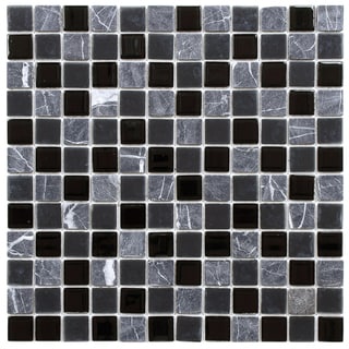 Hot Deal SomerTile 11.5x11.5-inch Chroma Square Ligoria Glass and Stone Mosaic Tiles (Set of 10)