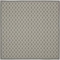 Today Sale Safavieh Dark Grey/ Beige Indoor Outdoor Rug (6'7 Square)