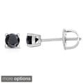 Sterling Silver 1 to 3ct TDW Black Diamond Earrings