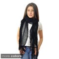 LA77 Women's Open Knit Fringed Scarf