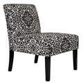 angelo:HOME Bradstreet Black and White Damask Upholstered Armless Chair