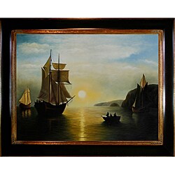 Buy  William Bradford, 'A Sunset Calm in the Bay of Fundy' Hand-painted Canvas Art
