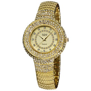 Burgi Women's Diamond Accent And Crystal Fashion Watch