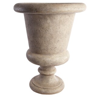 SomerTile Mediterranean Stoneware Messina Antique White 26-inch Planter