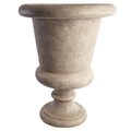 SomerTile Mediterranean Stoneware Messina Antique White 26-inch Planter