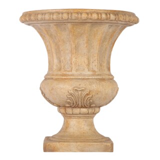 SomerTile Mediterranean Stoneware Verona Cream 18-inch Planter
