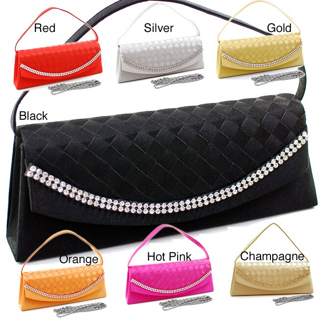 Dasein Satin Rhinestone Detail Clutch Handbag Overstock™ Shopping