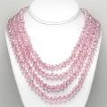Pink Crystal Bead Necklace (8 mm)