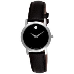 Movado Women's 'Museum Classic' Black Leather Strap Watch