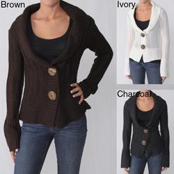 Ci Sono by Adi Junior's Shawl Collar Two-button Ribbed Cardigan
