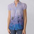 Planet Gold Junior's Short Sleeve Button Front Top