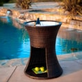 Christopher Knight Home Apollo Brown Wicker Beverage Caddy with Iron Frame (32 x 25)