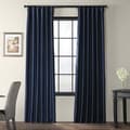 Solid Faux Silk Taffeta Navy Blue 96-inch Curtain Panel