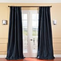 Solid Faux Silk Taffeta Navy Blue 84-inch Curtain Panel