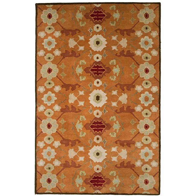 Handtufted Orange Wool Rug (9'6 x 13'6) 14095298