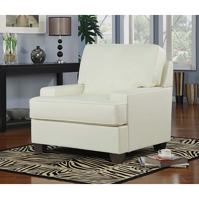 Ivory Bonded Leather Accent Chair L14095535 
