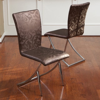 Hot Deal Christopher Knight Home MacKenzie Brown Floral Modern Chair (Set of 2)