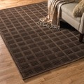 Madison Chocolate/ Mocha Brown Chenille Rug (5'3 x 7'7)