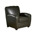 Cardiff Espresso Leather Press Back Club Chair