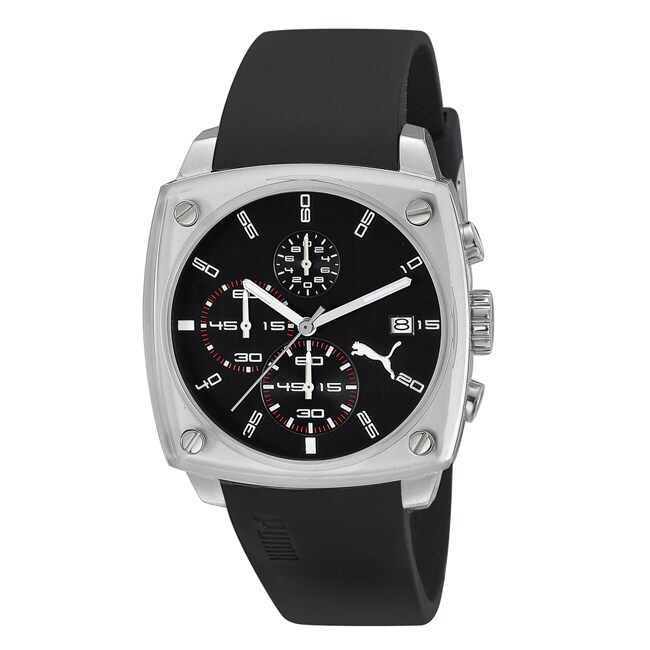 Puma Men's Silver and Black Watch
