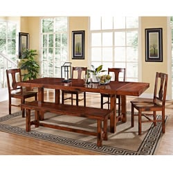 ===>  Dark Oak 6-piece Wood Dining Set