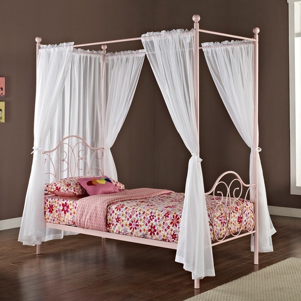 Pink-Metal-Twin-size-Canopy-Bed-with-Curtains-39cc3191-e709-49f0-a6dd ...