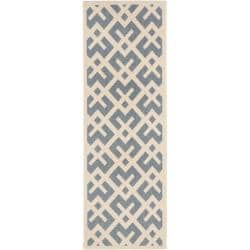 Buy Online Safavieh Blue/ Bone Indoor Outdoor Rug (2'4 x 9'11)
